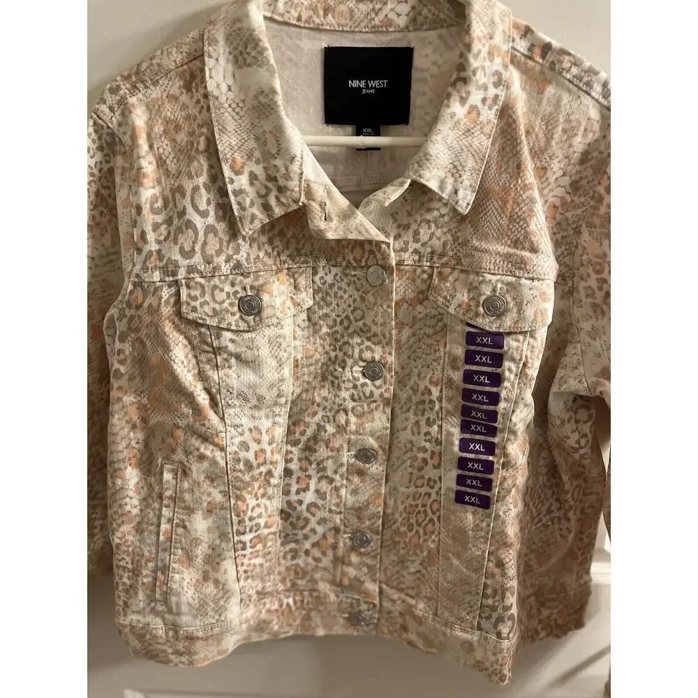NWT Nine West Jeans Women's Size XXL Exotic Leopard Print Sarah Jacket‎ - Picture 5 of 6